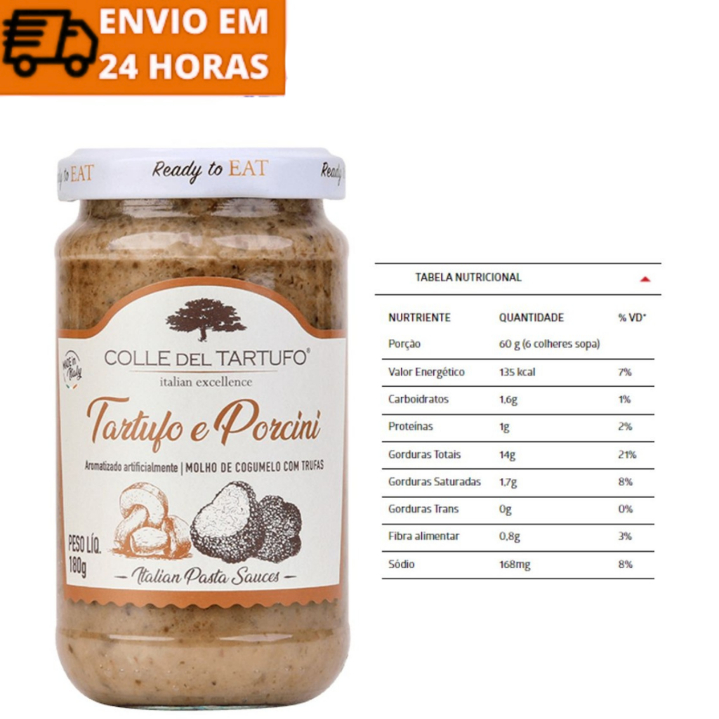 Molho de Cogumelo e Trufas Colle Del Tartufo Italiano 180g