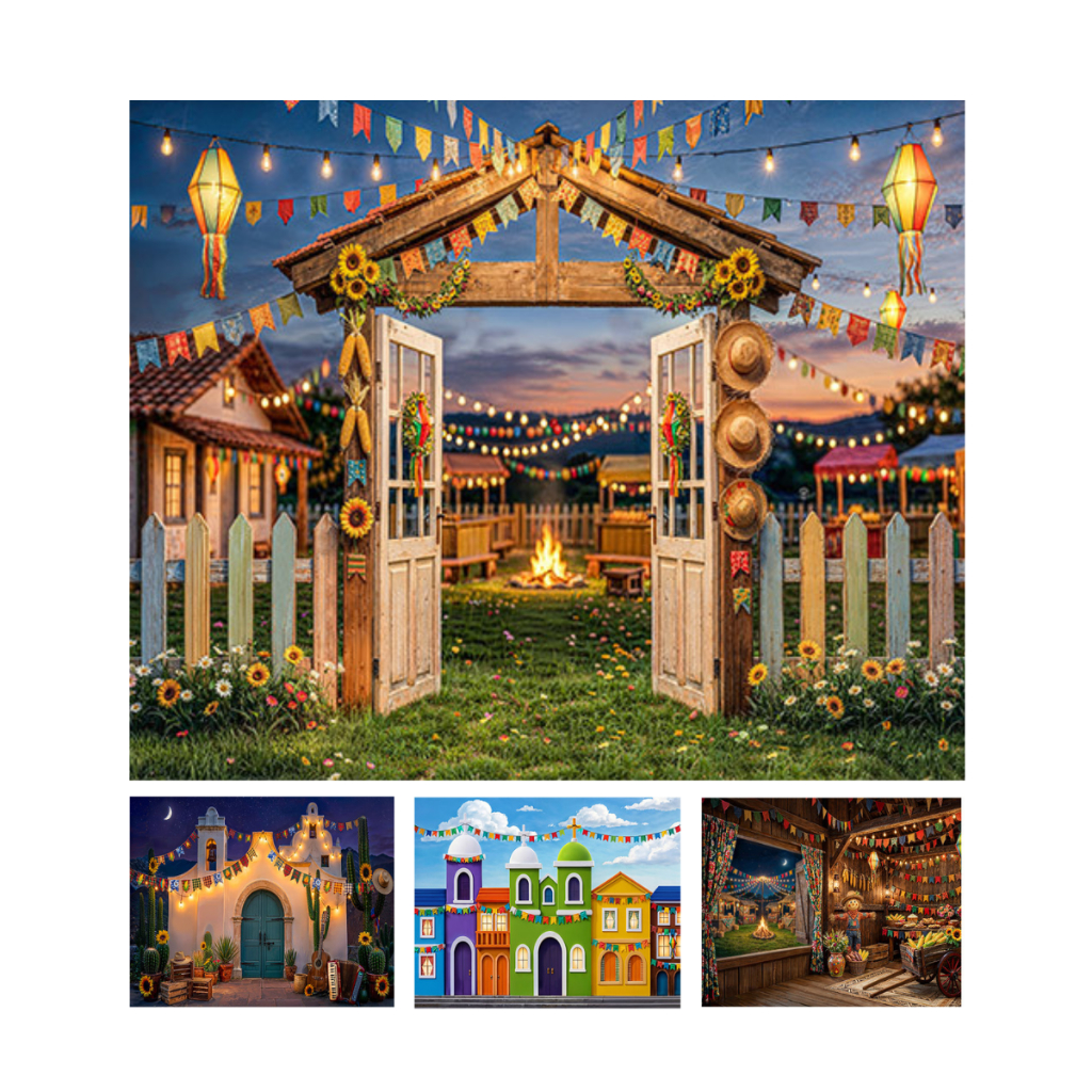 Fundo Fotográfico Horizontal Cenário Realista para Ensaios Tema Junino 2,60x1,70