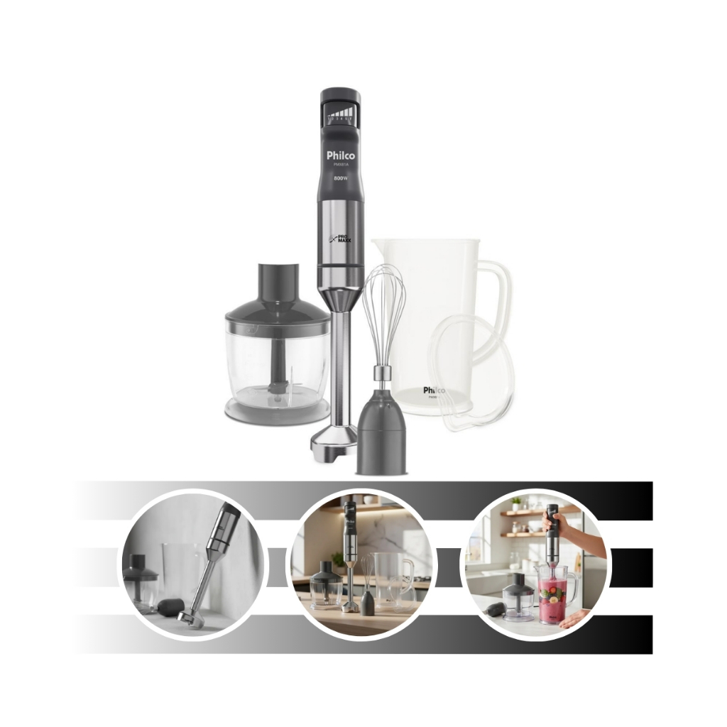 Mixer 3 em 1 Velocity Pro Control Com Potência de 800W PMX81A Philco