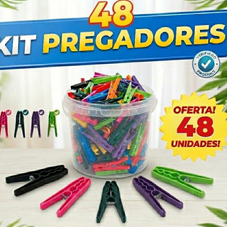 48 unidades Prendedor de plástico com mola de aço resistente  Pregador para roupa