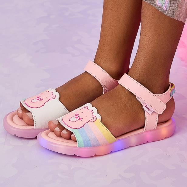 Sandália de Led Infantil Brilho Ursinhos Carinhosos Rosa Pampili