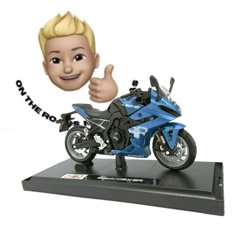 Miniatura Moto Suzuki GSX-8R Com Base 1/18 Maisto