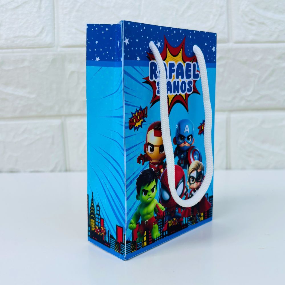 Sacolinha P Vingadores Personalizados /Lembrancinha de Festa Marvel /Aniversário / Vingadores Cute / Baby