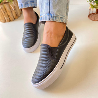 Sapatilha Tênis Feminino Slip On Casual Blogueira Premium Confortável Combina Com Tudo Envio Rápido