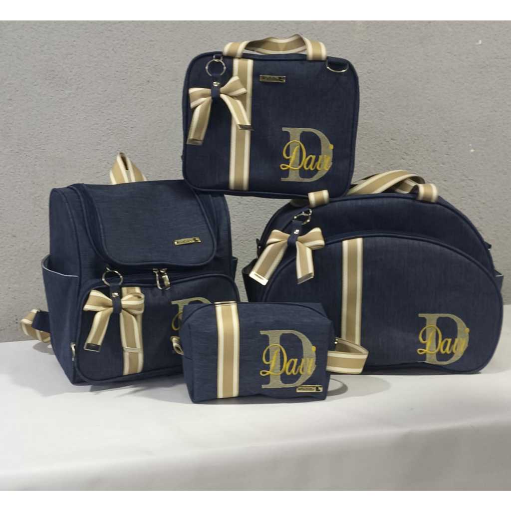 Kit Bolsas Maternidade Completo com 4 peças personalizadas em Oferta na Shopee