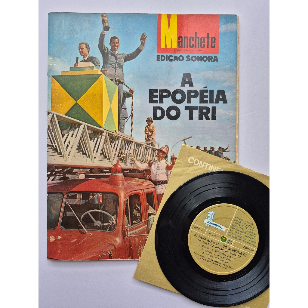 Revista + Disco Manchete Ed. Sonora - A Epopéia Do Tri 1970