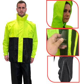 Conjunto Capa De Chuva Motoqueiro Nylon Emborrachado Impermeável Reforçado Para Moto Motoboy em Oferta na Shopee