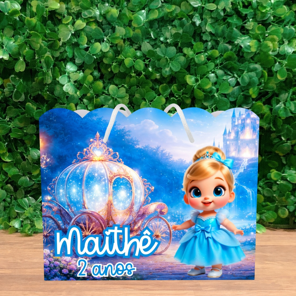 Sacolinha Personalizada Cinderela baby Infantil - Lembrancinhas Mimos Aniversário – Fazemos todos os temas