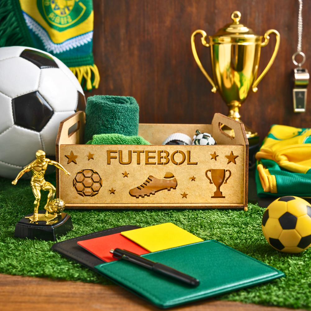 Jogo 18 Caixas Caixinhas em MDF Cru Futebol Decoração Festa Lembrancinha Infantil M39