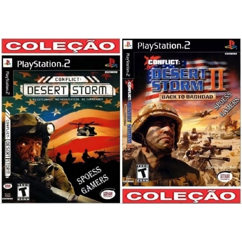 CONFLICT DESERT STORM 1 e 2 DVDS ps2