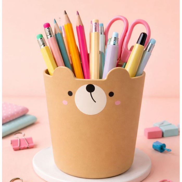 Porta-Objetos Ursinho | Cesto Organizador Infantil | Porta-Trecos Decorativo | Lixeira Pequena | Organizador Multiuso pa