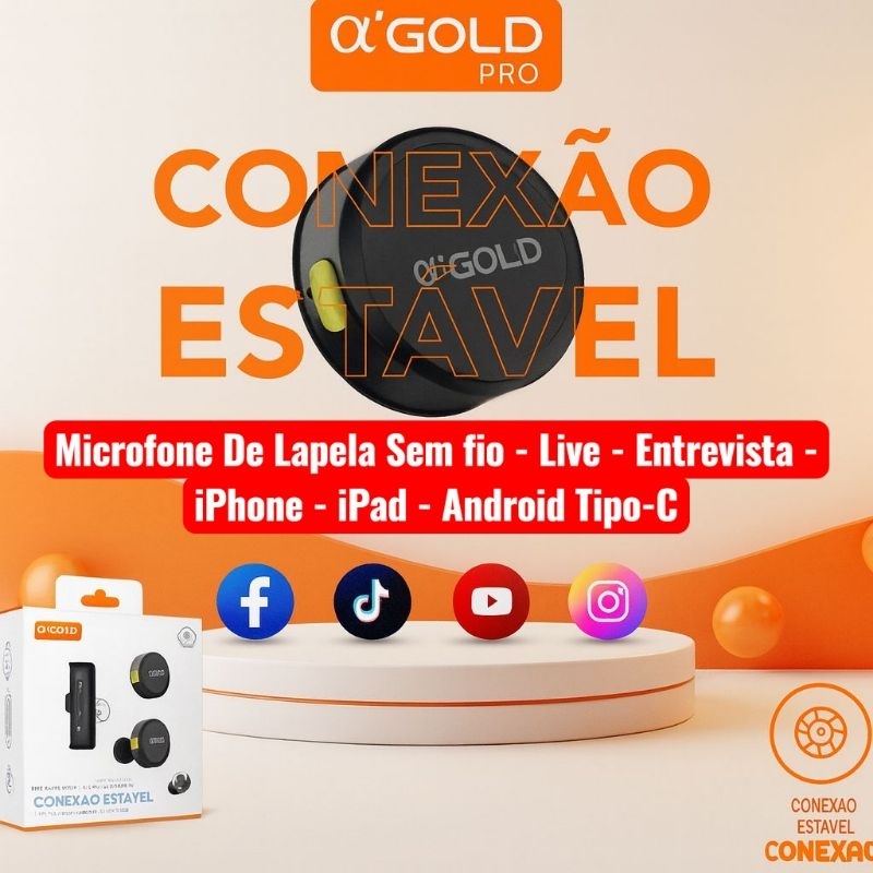 🎤 Microfone De Lapela - Cancelamento de Ruído - Gravação Vídeo - Sem Fio Tipo C para Celular Android iPhone Plug & Play