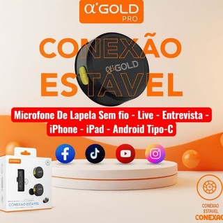 🎤 Microfone De Lapela - Cancelamento de Ruído - Gravação Vídeo - Sem Fio Tipo C para Celular Android iPhone Plug & Play