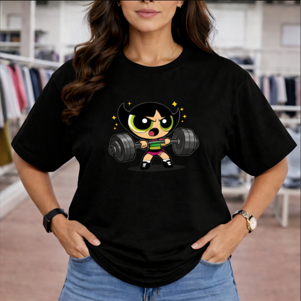 Camiseta Camisetão Meninas Superpoderosas Lindinha Docinho Florzinha Academia Feminina Treino