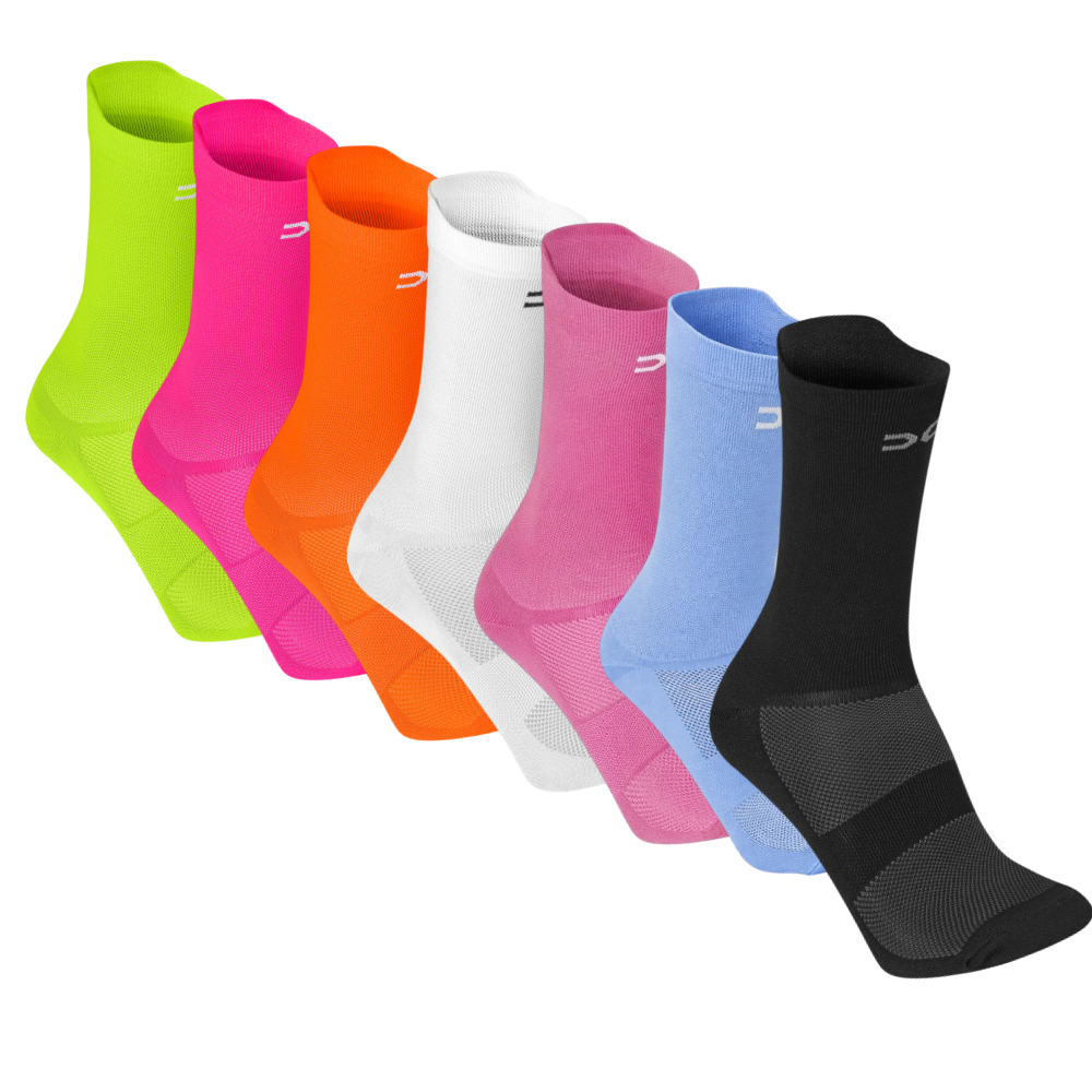 Kit 2 pares Meias de Corrida em Poliamida Adulto Esportiva Cano Médio Respirável Academia Ciclismo em Oferta na Shopee