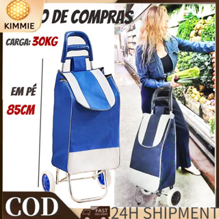 Carrinho De Mão Compras Feira E Mercado Reforçado E Dobrável Veículo dobrável de duas rodas em Oferta na Shopee