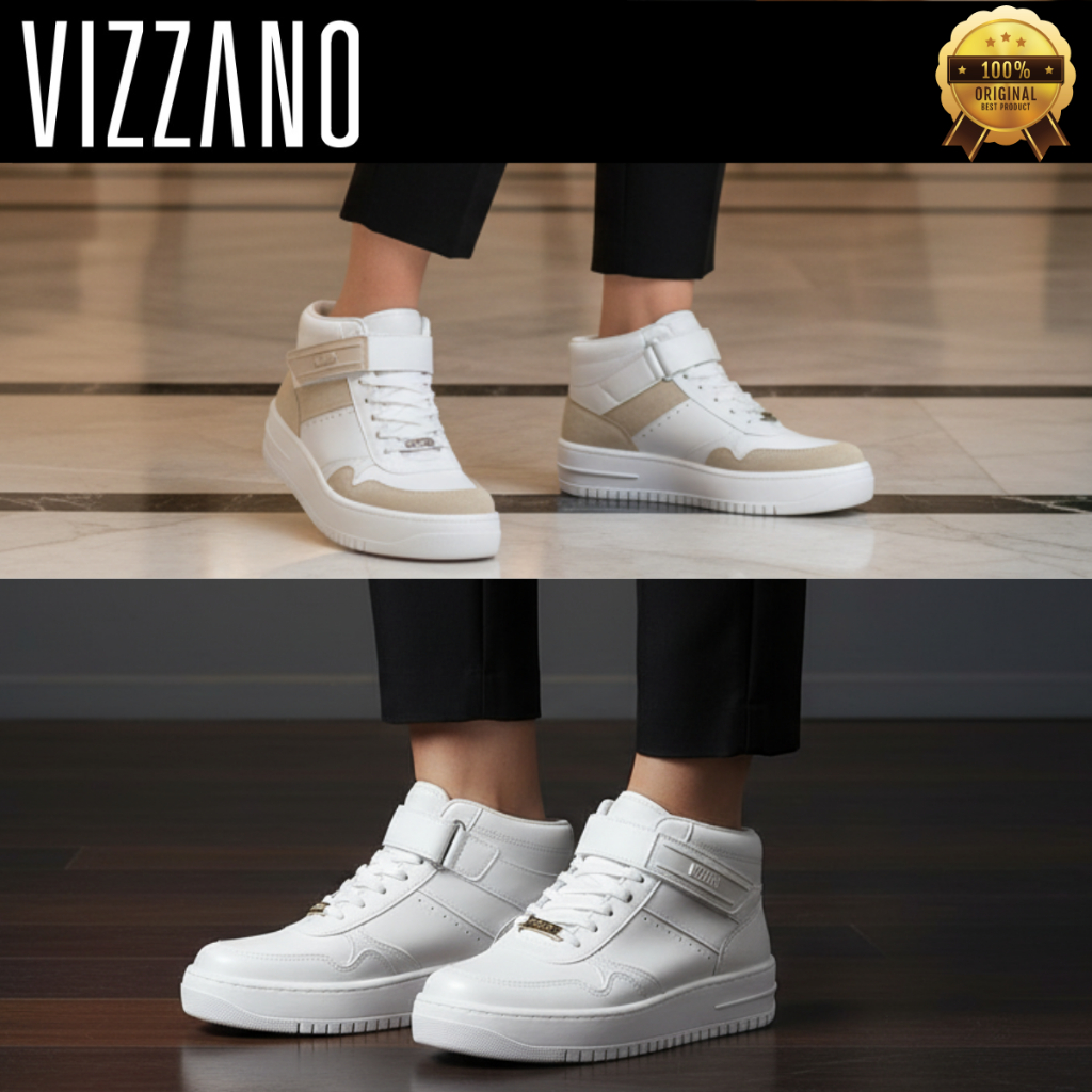 Tênis Botinha Vizzano Feminino com Tira Auto Colante Casual Cano Médio Macio Confortável Original