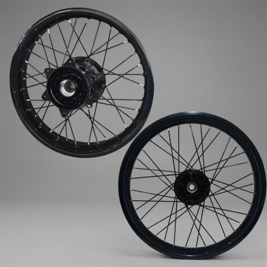 Par De Rodas All Black Nxr Bros 150 Dianteira Disco ESD Raios Preto
