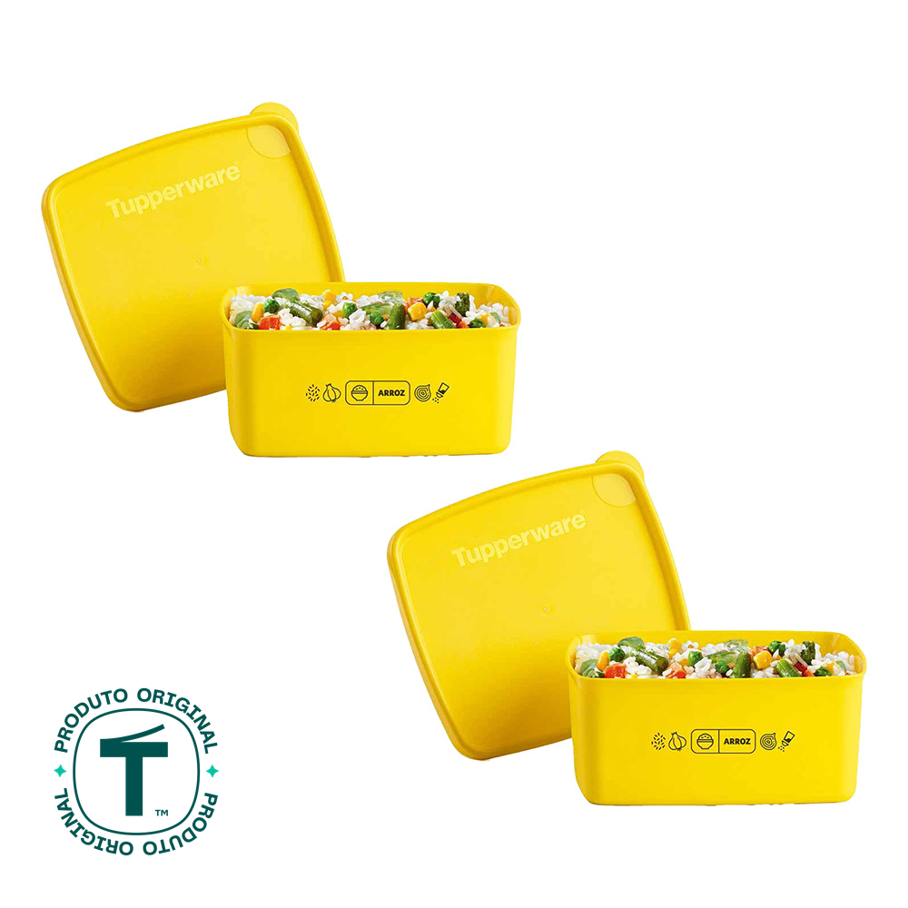 Kit com 2 Potes Herméticos Tupperware Jeitosinho Mix Arroz 400ml