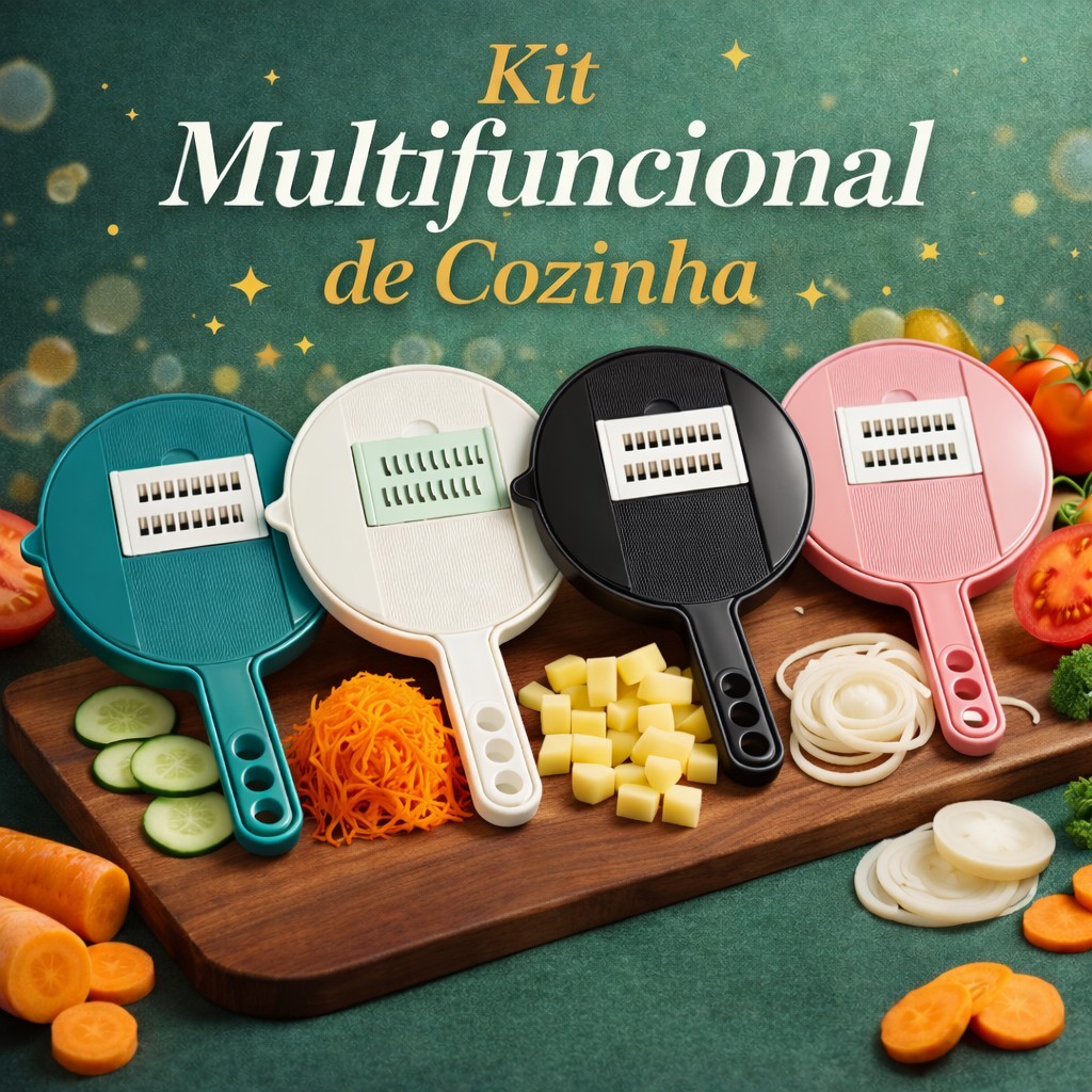 Imagem RALADOR DESCASCADOR CORTADOR FATIADOR DE LEGUMES VEGETAIS ALIMENTOS FRUTAS MULTIFUNCIONAL 12 EM 1