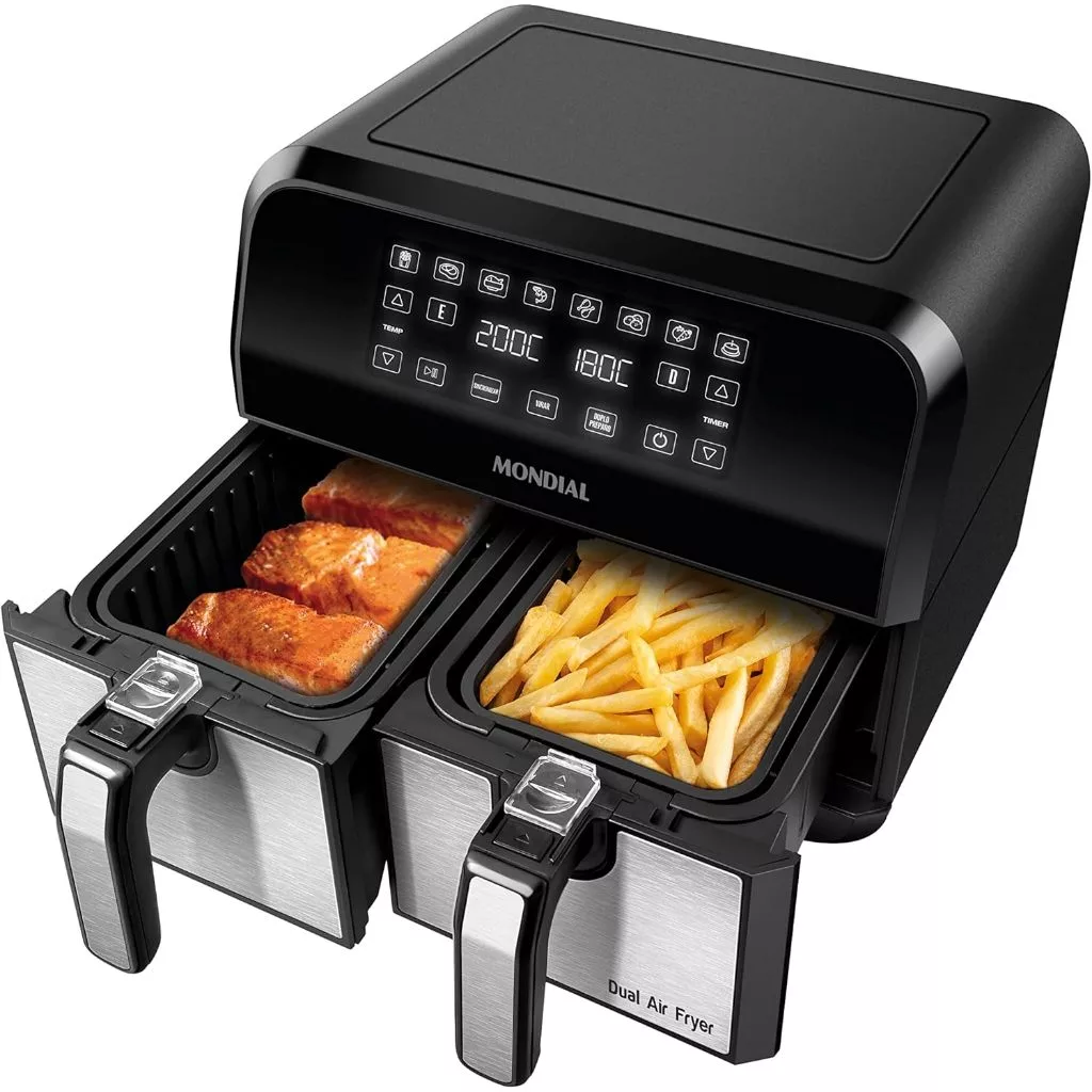 Fritadeira Air Fryer Dual Duplo Cesto 8L Mondial 2000W AFD-01-BI — imagem 1