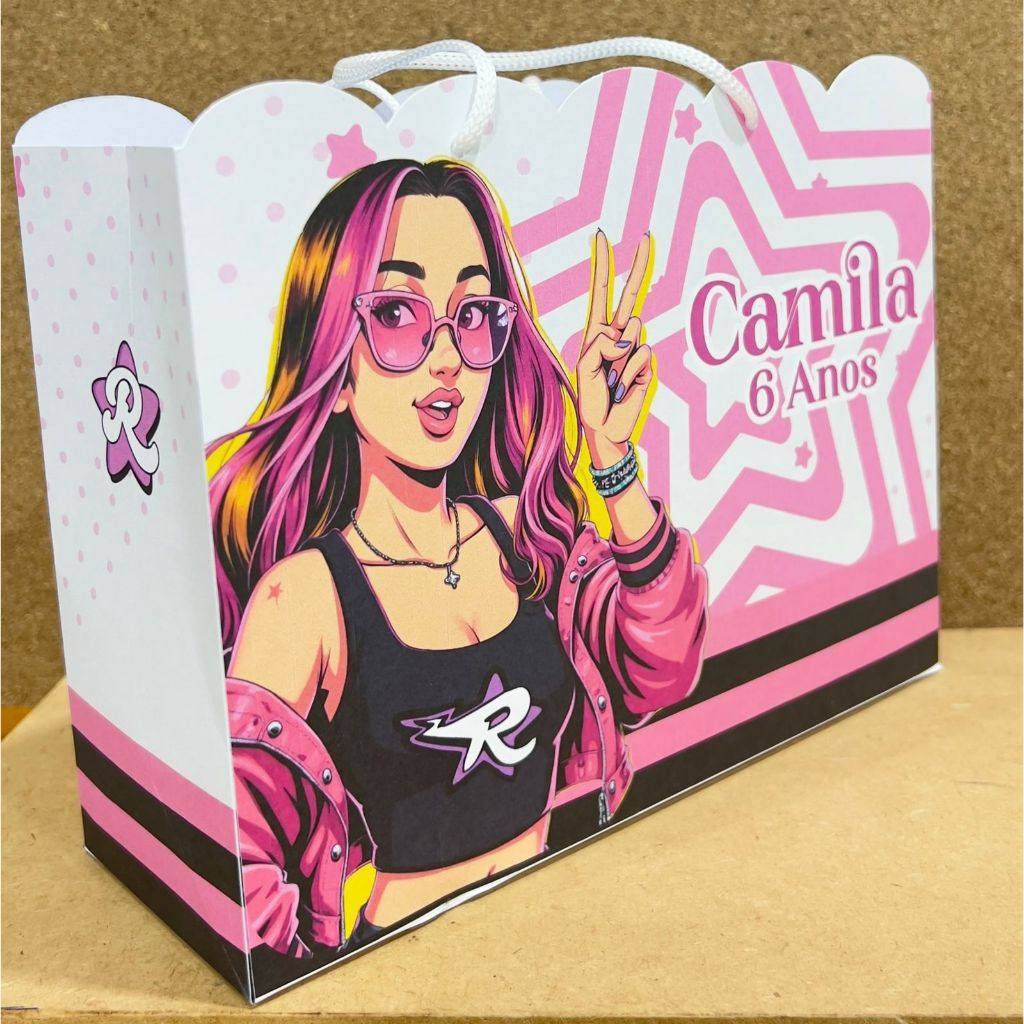 Sacolinha Personalizada Emily Vick | Lembrancinha Festa Infantil Menina | Tema Blogueirinha Rosa