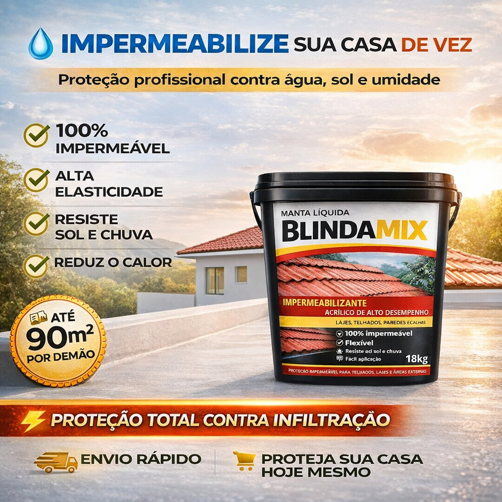 Tinta Emborrachada Impermeabilizante Colorido Telhado Paredes Lajes Muros 18kg