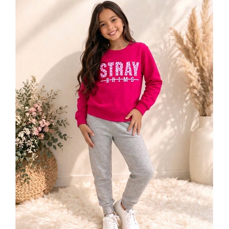 Conjunto infantil feminino moleton flanelado inverno menina quentinho TAM 4 ao 8