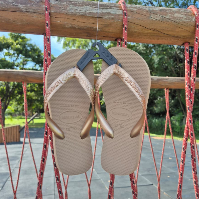 Chinelo Feminino Havaianas Top Tiras Rose Gold