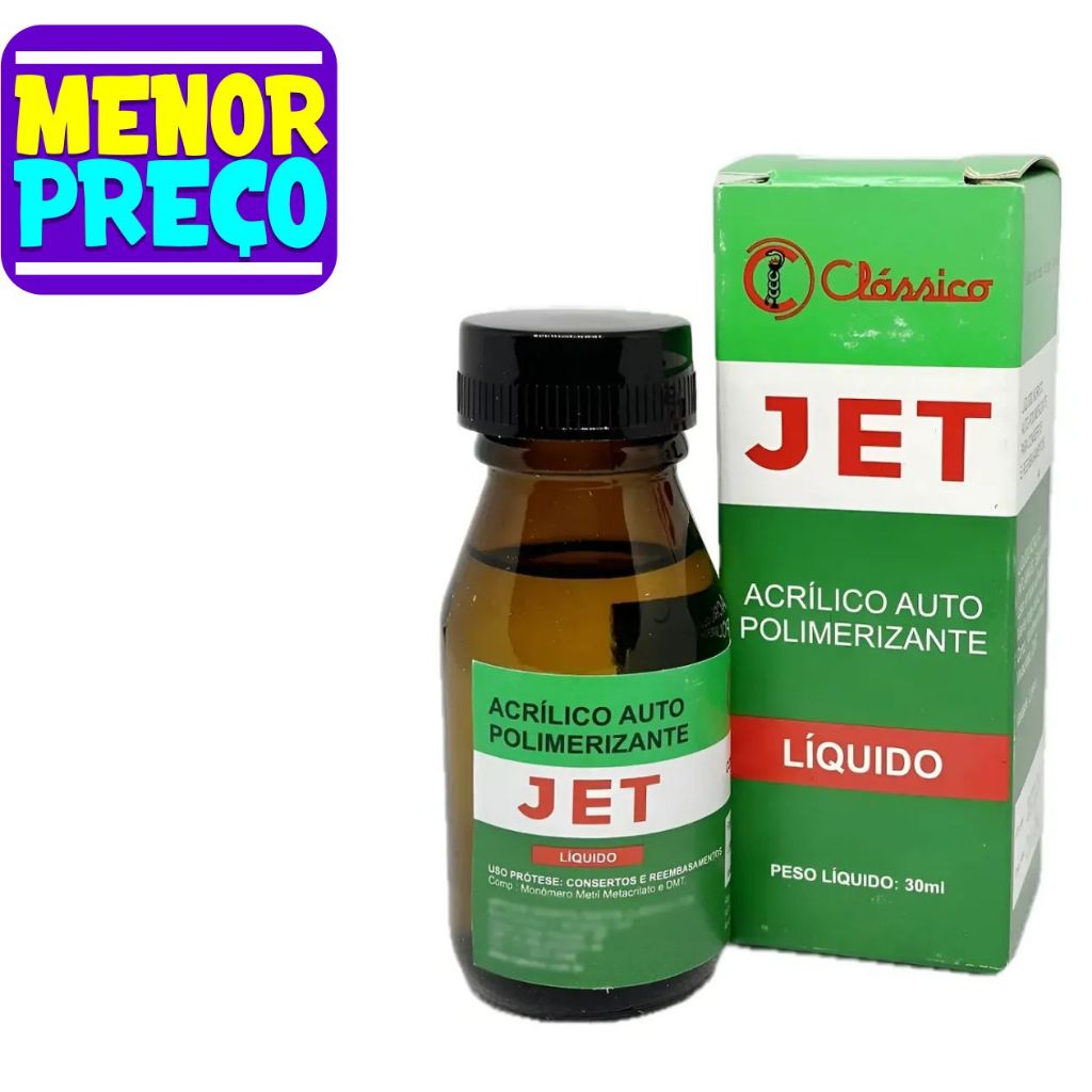 Resina Acrílica Autopolimerizável Jet Líquido 30ml - Clássico