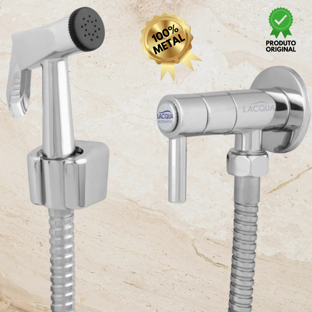 Ducha Higiênica Luxo em Metal 100% para Banheiro/Lavabo