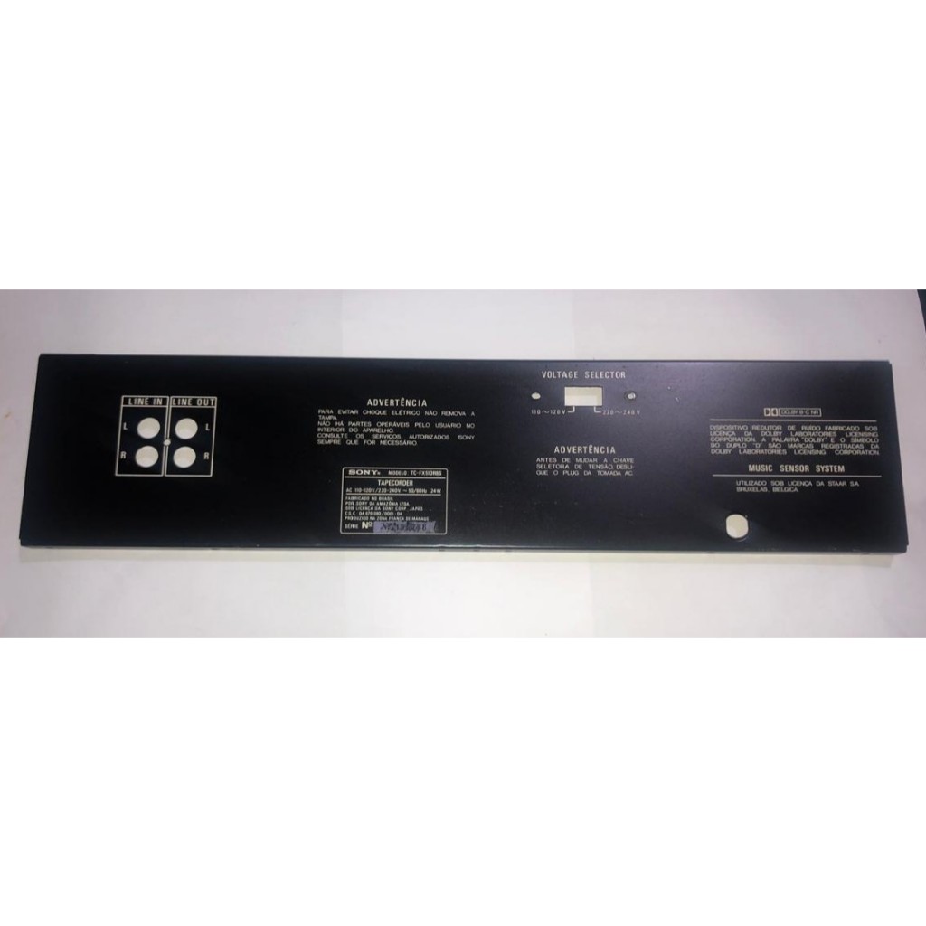 Acabamento Traseiro Tape Deck Sony Tc Fx 510r componentes de partes