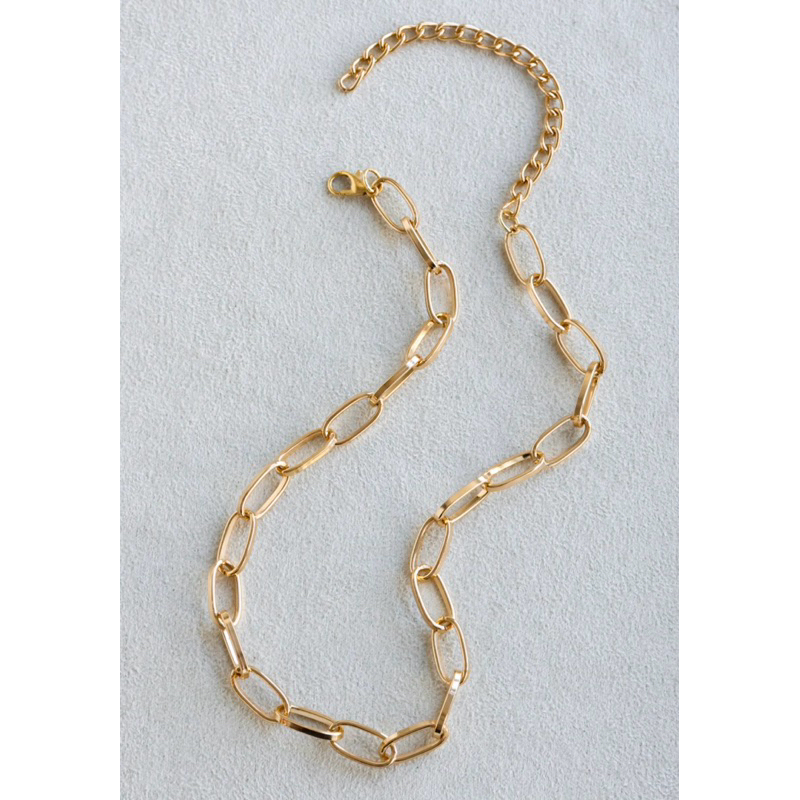 Colar Corrente Elos Dourado Minimalista Elegante Ajustável