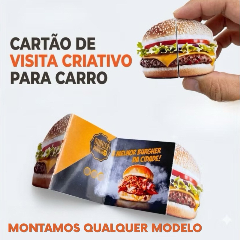 kit 100 a 500 Cartão De Visita Personalizado Para Carro - Modelo Dobrável Com Corte Especial