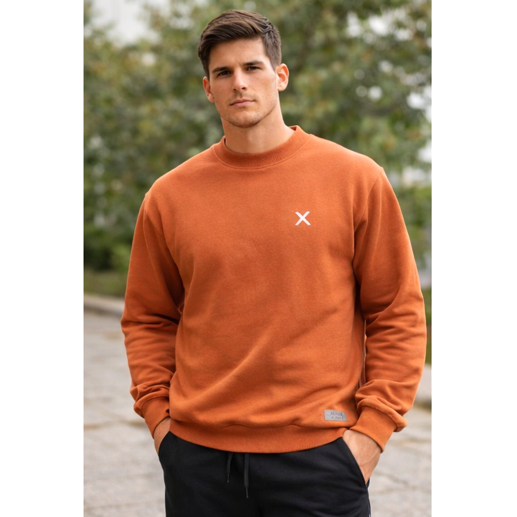 Moletom Gola Redonda Flanelado Blusa De Frio Básico Liso Masculino Feminino Casaco Unissex