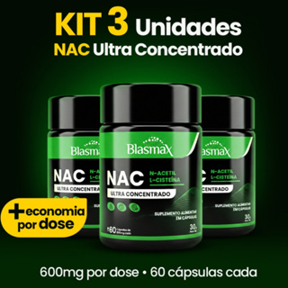 NAC 600mg – Kit 3 | N-Acetil L-Cisteína Saúde do Fígado, Imunidade e Detox - 180 Cápsulas Original em Oferta na Shopee