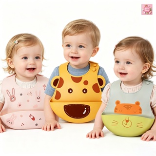 Babador De Silicone Impermeável Para Bebê Fácil De Limpar Pega Migalhas Infantil Menina Menino em Oferta na Shopee