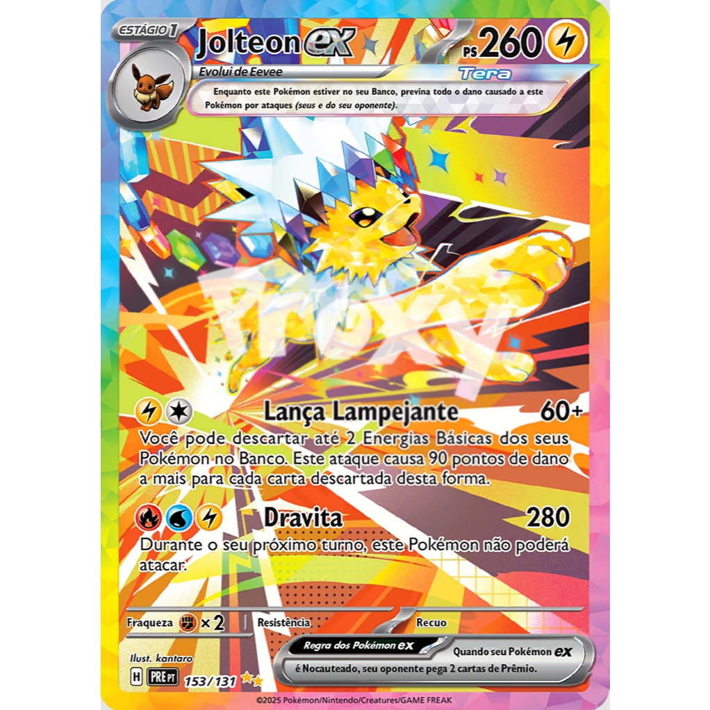 Carta Jolteon Eevee Umbreon Ex Holográfica Personalizada Impressa Sob Demanda Para Teste