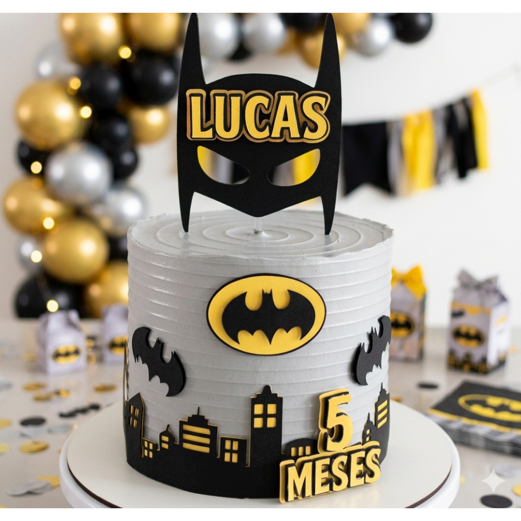Envio rápido  ? topo para bolo Batman em camadas