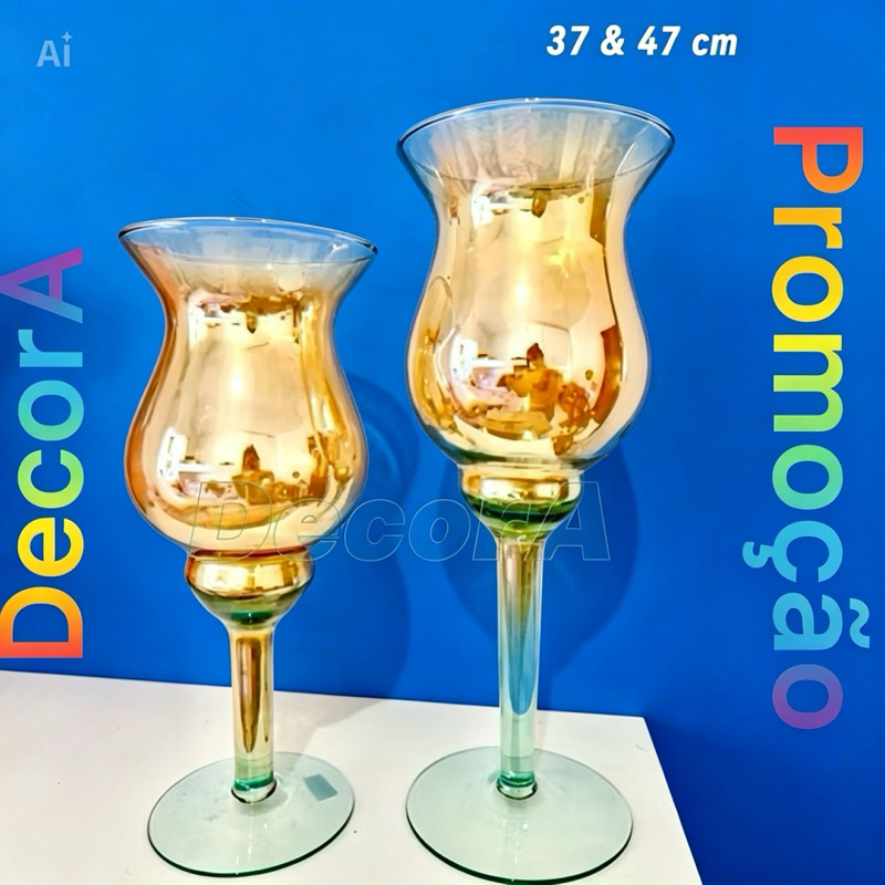 Vaso Decorativo Taça De Vidro Napoli