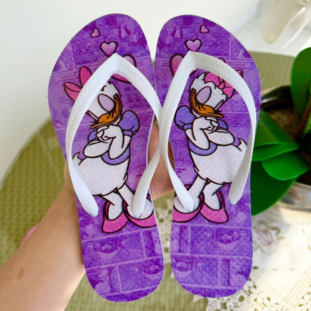Chinelo Feminino Casual Estampado Verão Bico Quadrado Moda Verão