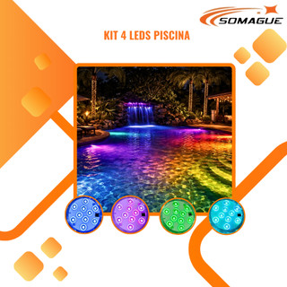 Kit 4 Luminarias LED  Para Piscina 16 cores diferentes Impermeavel  PRONTA ENTREGA
