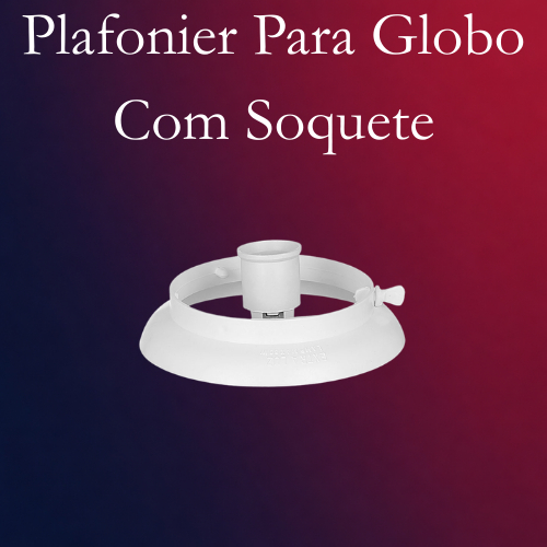 Plafon Para Globo Receptáculo Com Soquete E27 110v/220v Branco Preto 1 Lampada Para Globo Plástico Ou Vidro