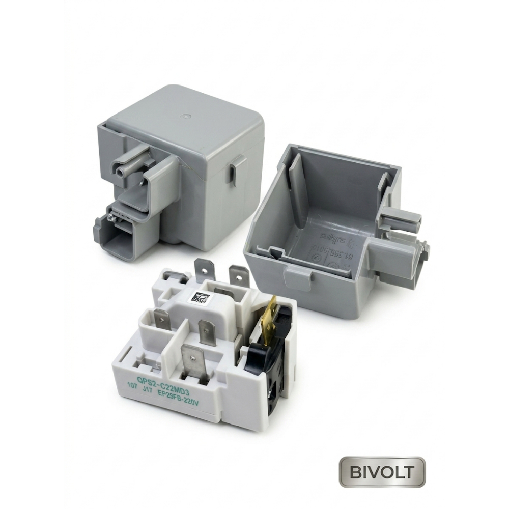 Relé PTC Conjugado Bivolt p/ Geladeira Freezer 1/12 a 1/3