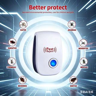 KIT 1/2/3/4 Repelente Eletrônico Ultrassônico • Afasta Pernilongos, Baratas, Morcegos e Ratos • Bivolt em Oferta na Shopee