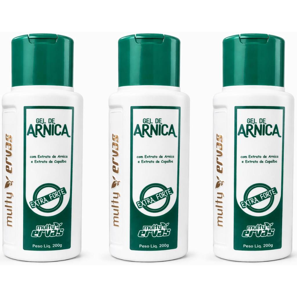 GEL DE ARNICA OLEO DE COPAIBA MULTI ERVAS 200gr DEMAZON KIT 3 UND