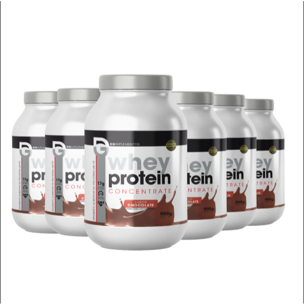 Kit 6x Whey Protein Waxy Whey Pote 900g Para Ganho de Massa Muscular