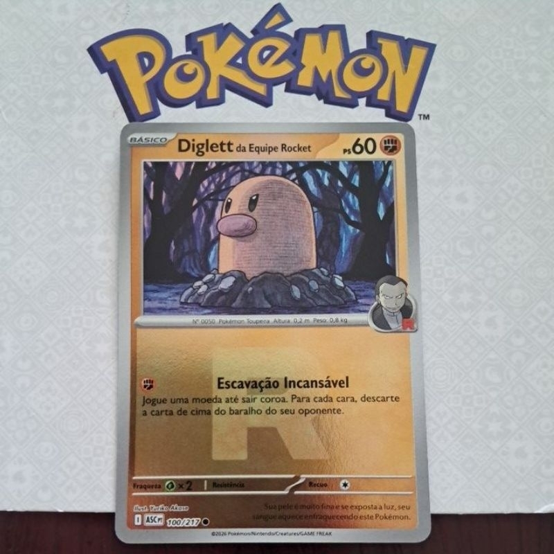 Carta Card Pokémon Diglett Da Equipe Rocket Reverse Foil Heróis Excelsos