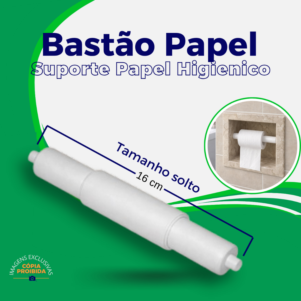 Suporte Rolete pino Universal Pressão Molas porta Papel Higiênico Ajustável PVC compativel nicho