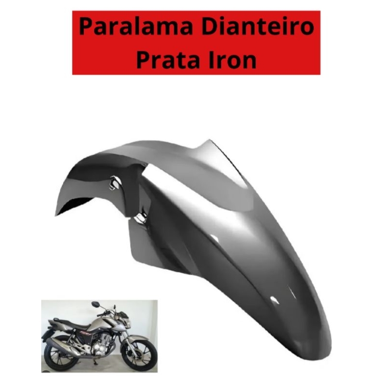 Paralama dianteiro Prata Iron Cg 160 Fan Titan 125 150 160 Start 160 2014 a 2024 Qualidade Premium